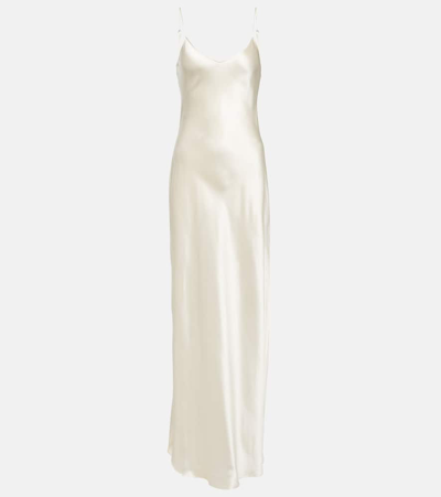 Nili Lotan Cami Silk Satin Maxi Dress In White