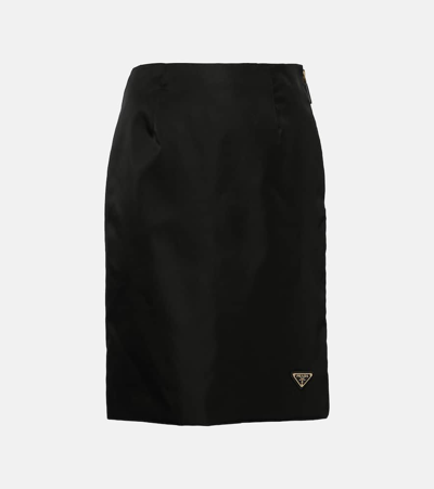 Prada Re-nylon Pencil Skirt In Black