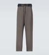 Sacai Cotton Tapered Trousers In Brown