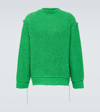 SACAI DISTRESSED COTTON SWEATER