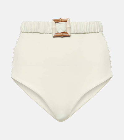 Johanna Ortiz Ecru Mahaba Belted Bikini Bottoms In White
