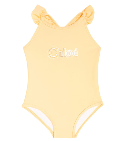 Chloé Baby Logo Swimsuit In Multi