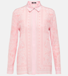 Versace Barocco Printed Buttoned Shirt In Pale Pink