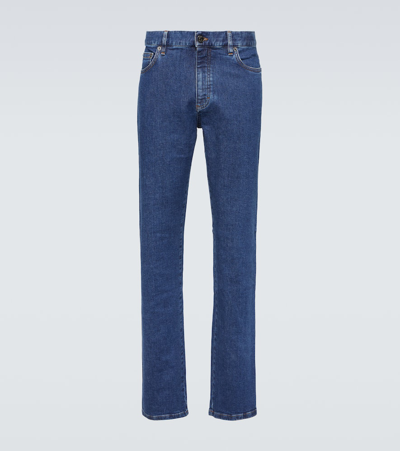 Zegna Roccia Slim-fit Jeans In Blue