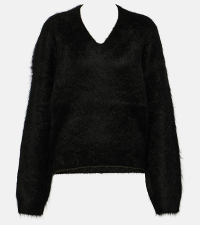 Totême Petite Alpaca Blend Knit Sweater In 001black
