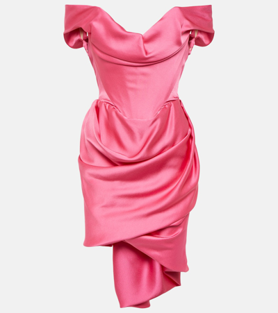 Vivienne Westwood Nova Cora Crêpe Satin Minidress In Pink