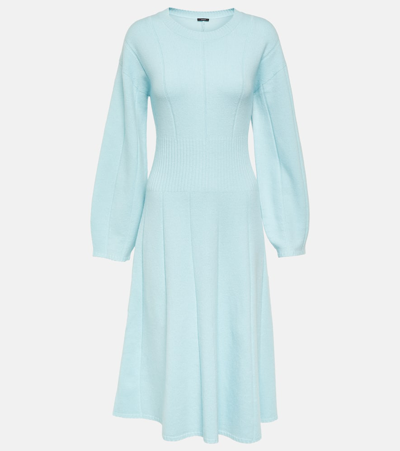 Joseph Wool-blend Jumper Dress In Blue