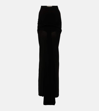 Rick Owens High-rise Maxi Skirt In Black