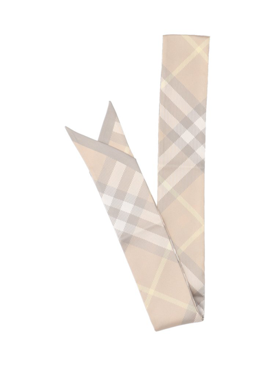 Burberry Check Rectangle Shape Scarf In Beige
