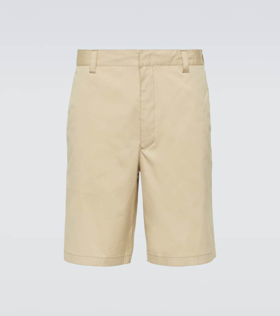 Prada Cotton-blend Shorts In Beige