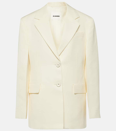 Jil Sander Oversized Silk-blend Blazer In White