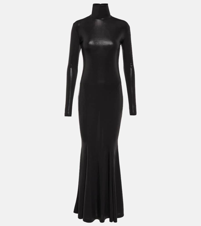 Norma Kamali Lamé Maxi Dress In Black