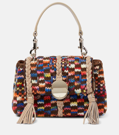 Chloé Penelope Mini Leather-trimmed Shoulder Bag In Multicoloured