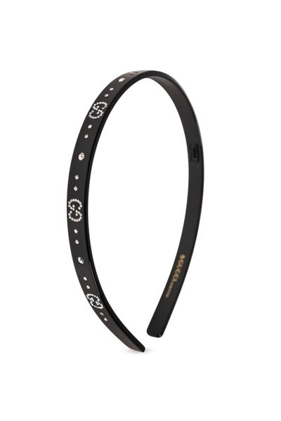 Gucci Gg Embellished Hairband In Black