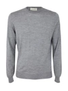 Filippo De Laurentiis Soft Wool Blend Crew Neck Pullover In Gray