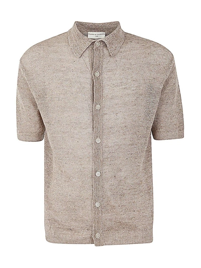 Filippo De Laurentiis Short Sleeve Over Shirt In Beige