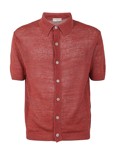 Filippo De Laurentiis Short Sleeve Over Shirt In Red
