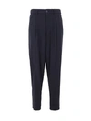 Giorgio Armani One Pence Trousers In Blue