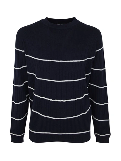 Giorgio Armani Striped Pullover In Blue