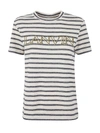 Lanvin Striped Crew Neck T-shirt With Short Sleeves In White
