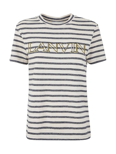 Lanvin Logo-print Striped T-shirt In Multi