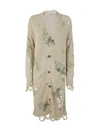 R13 R13 FLORAL DISTRESSED LONG CARDIGAN CLOTHING