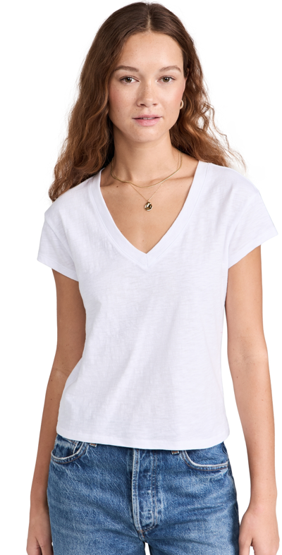 Z Supply Modern V Neck Tee White S