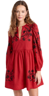 ALIX OF BOHEMIA WINSLOW CHERRY LILY VALLEY DRESS RED
