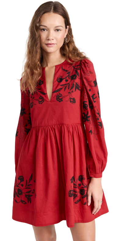 Alix Of Bohemia Winslow Cherry Lily Valley Dress Red S