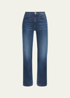 Mother The Hustler Sidewinder High Waist Slit Hem Bootcut Jeans In Tongue And Chic