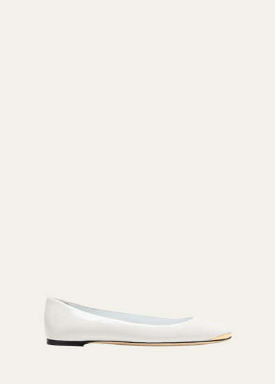 Giuseppe Zanotti Amur 2.0 Leather Ballerina Shoes In White