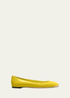 Giuseppe Zanotti Calfskin Leather Ballerina Flats In Mimosa