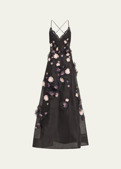 Zimmermann Matchmaker Daisy Linen-silk Slip Dress In Black