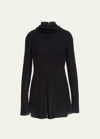 Khaite Vray Cowl-neck Keyhole Silk Top In Black