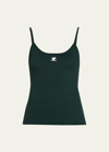 COURRÈGES LOGO RIBBED KNIT TANK TOP