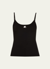 Courrèges Knit Tank Top In Black