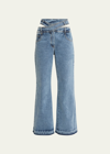 Monse Criss-cross High-rise Wide-leg Jeans In Indigo