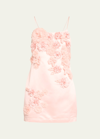 LOVESHACKFANCY MENSA FLORAL APPLIQUÉ MINI DRESS