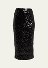 DOLCE & GABBANA SEQUINED PENCIL MIDI SKIRT