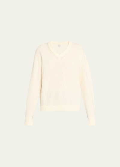 Kule The Blythe Wool & Cashmere V-neck Sweater In Cream