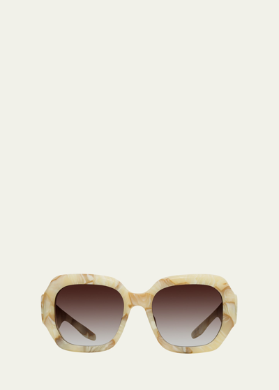 Barton Perreira Jagger Brown Acetate Round Sunglasses In Multi