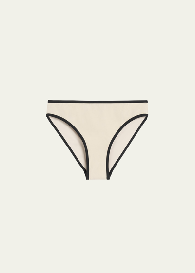 Totême Stripe Edge Bikini Bottoms In Light Hay