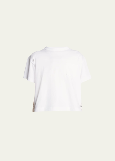 Sacai Laser-cut Embroidered Back Tee In Off White