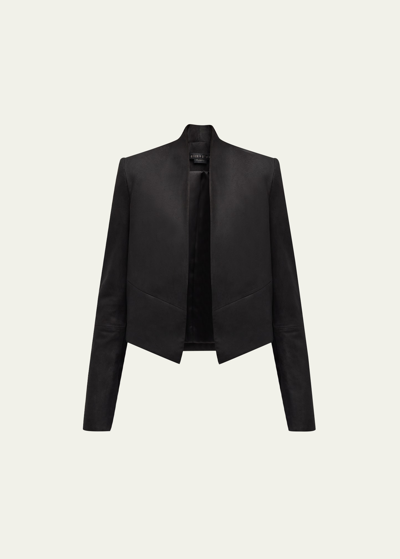 ALICE AND OLIVIA NEW HARVEY SUEDE OPEN-FRONT JACKET