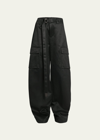 SACAI BELTED WIDE-LEG CARGO TROUSERS