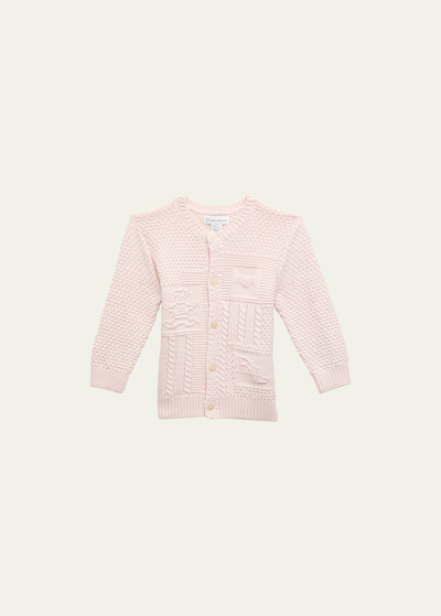 Ralph Lauren Kids' Girl's Cardigan W/ Bear Intarsia In Delicate Pink