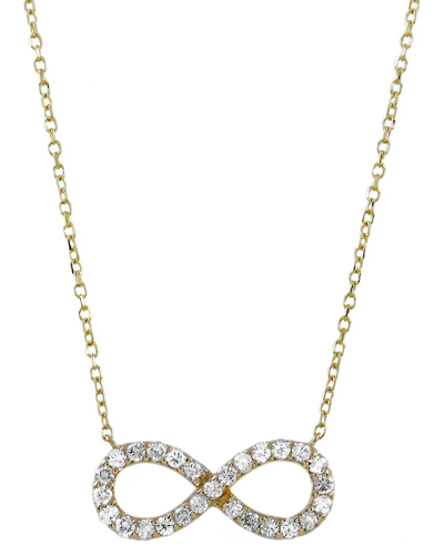 Diamond Select Cuts 14k 0.30 Ct. Tw. Diamond Infinity Symbol Necklace (authentic ) In Metallic