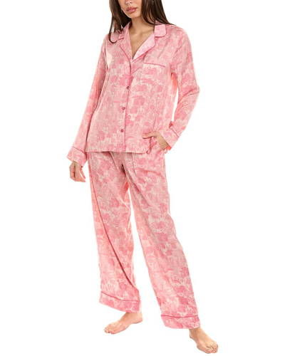 Dkny Notch Top & Pant Sleep Set In Pink