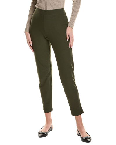 Eileen Fisher Slim Ankle Pant In Green