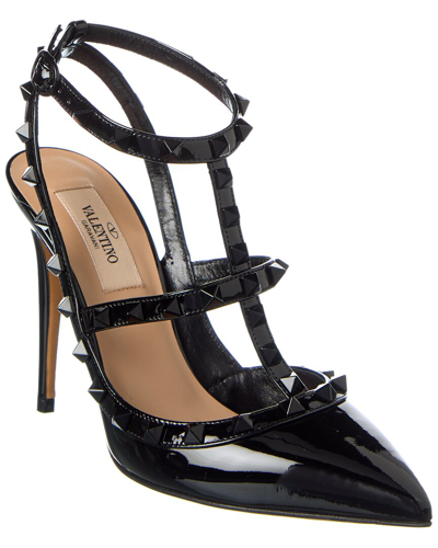 Valentino Garavani Valentino Rockstud Caged 100 Patent Pump In Black